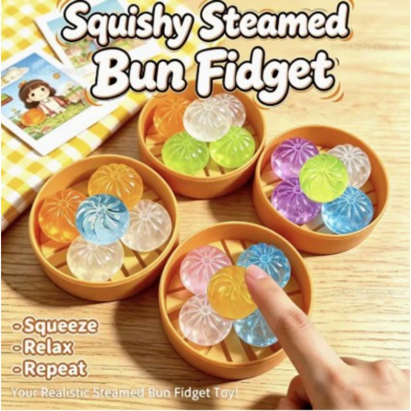 Kids Toys Under $5 - Новая мини-игрушка-антистресс «Кристаллический бун»: прозрачная, мягкая,