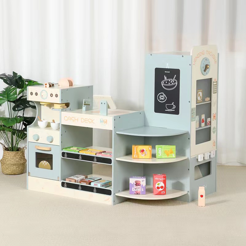 Kids Toys Vending Machine - Детский деревянный игровой набор «Магазин-супермаркет» с