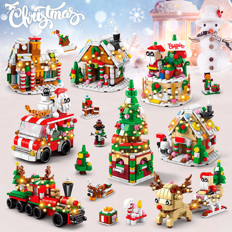 Kids Toys Xmas 2025 - Набор строительных блоков 10-в-1: Рождественский олень,