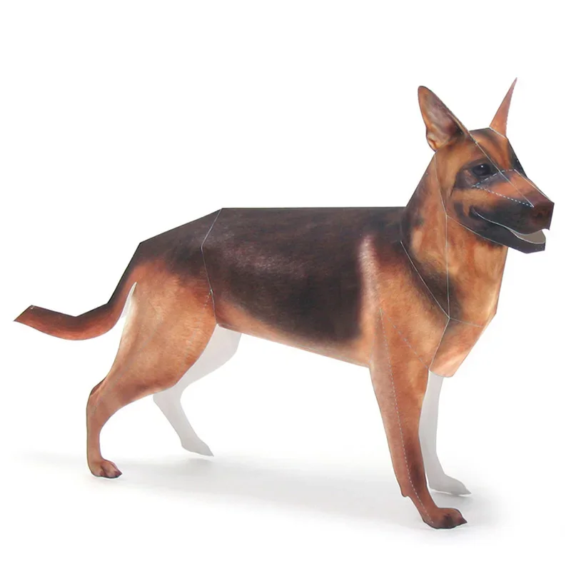 Kids Toys Dog - Собака немецкая овчарка, оригами, художественная бумага