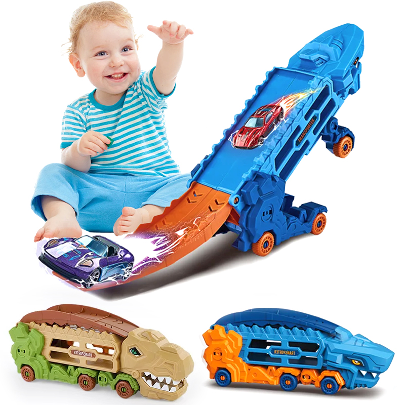 Kids Toys Unique - Транспортный грузовик-динозавр со складным стоячим трансформированием,