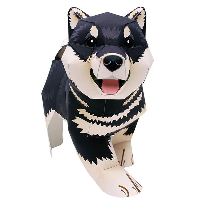 Kids Toys Dog - Черная собака Шиба-ину, оригами ручной работы,