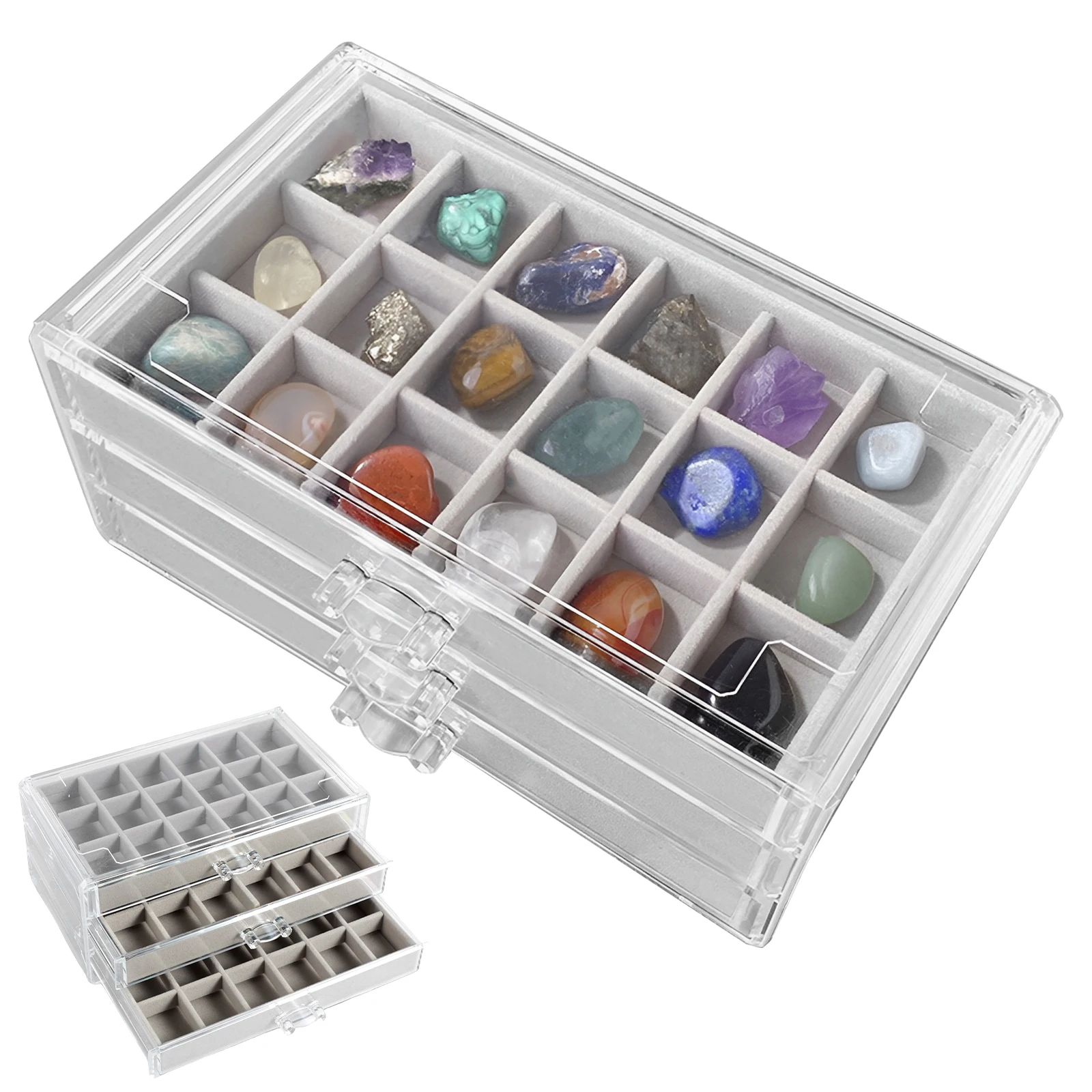 Kids Toys Drawers - Витрина для камня, 3-х ящика, коробка