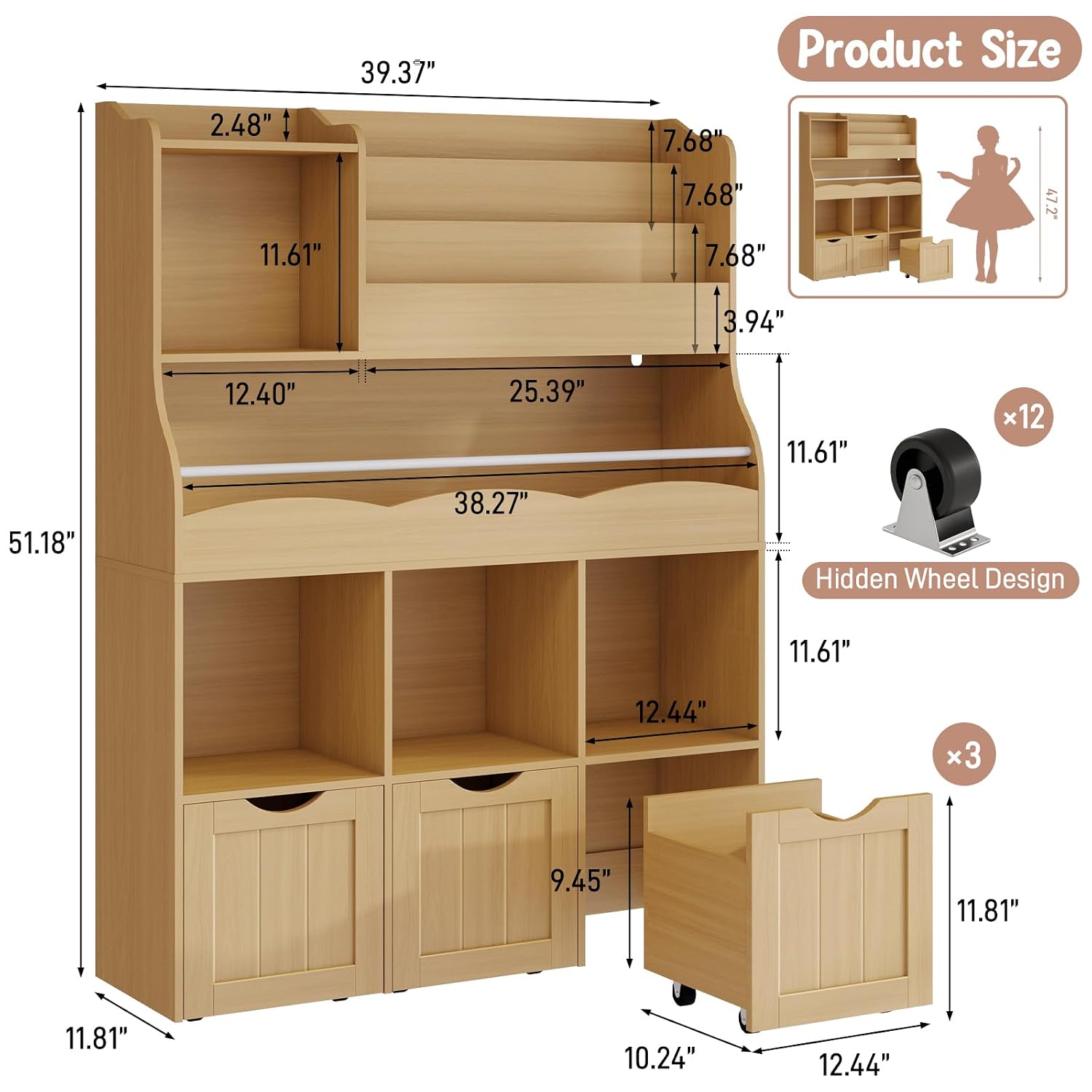 Детский трехъярусный книжный с – обзор и цена Kids Toys Drawers