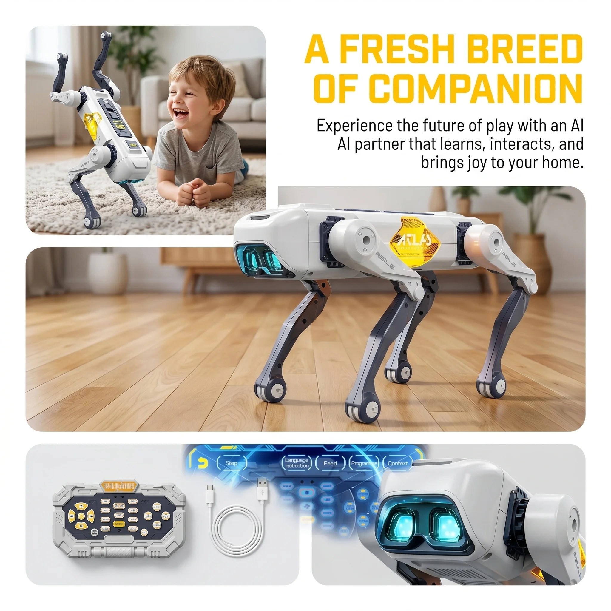 Умный робот-собака с ИИ, управ – обзор и цена Kids Toys Dog