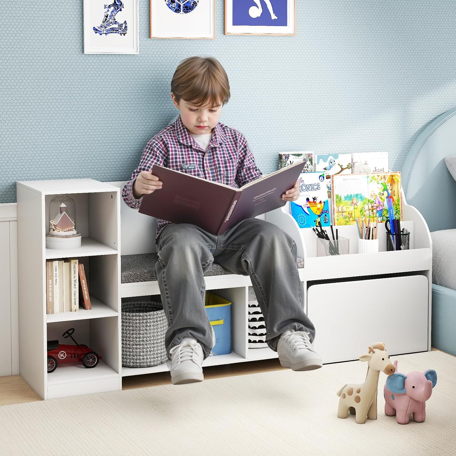 Детская книжная полка-уголок д – обзор и цена Kids Toys Drawers